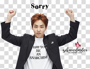 EXO LINE Stickers, men's black blazer transparent background PNG clipart