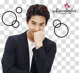 EXO LINE Stickers, smiling man with fist on mouth transparent background PNG clipart