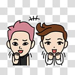 EXO LINE, two boy wearing tops illustration transparent background PNG clipart