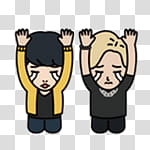 EXO LINE, two person bowing while crying illustration transparent background PNG clipart