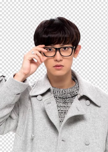 EXO LOVE PLANET P, man wearing gray jacket holding black framed eyeglasses transparent background PNG clipart