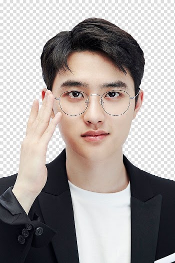 EXO S, man wearing black framed eyeglasses transparent background PNG clipart