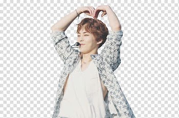 EXO Xiumin, man doing heart gesture transparent background PNG clipart