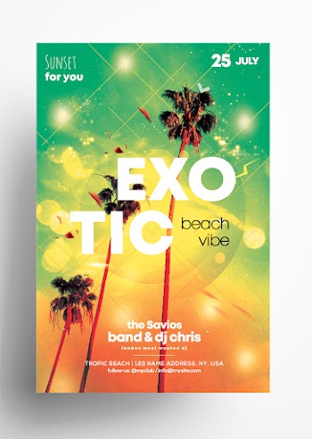 Exotic Summer Free PSD Flyer Template