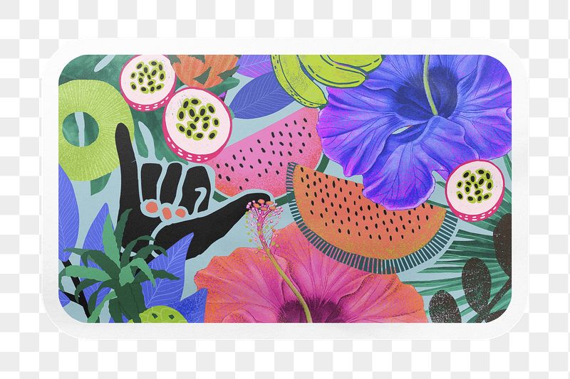 Exotic tropical png pattern rectangle | Free PNG - rawpixel