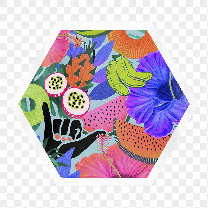 Exotic tropical png pattern sticker, | Free PNG - rawpixel