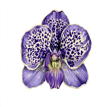 Exotic Violet Orchid Flower Illustration