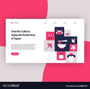 Exoticisme japan website template vector image