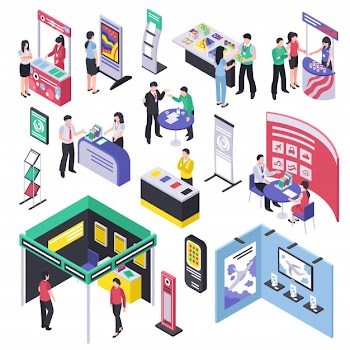 Expo show elements collection Free Vector