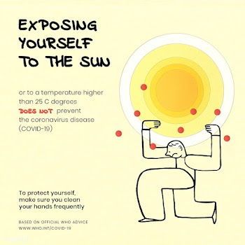 Exposing yourself to the sun does not prevent coronavirus disease temp.. | Free  illustration - 2320427