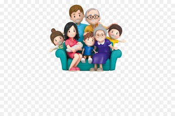 Extended family Clip art - 3D cartoon family portrait 