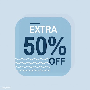 Extra 50% off sale badge vector | Free stock vector - 504891