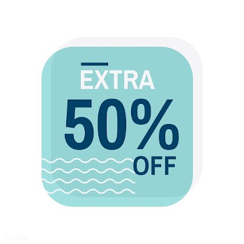 Extra 50% off sale badge vector | Free stock vector - 504927