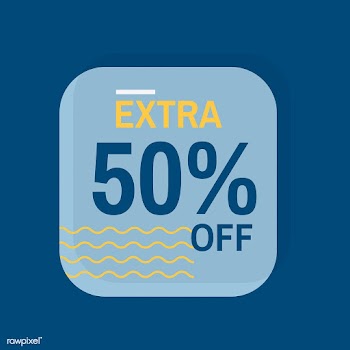 Extra 50% off sale badge vector | Free stock vector - 504930