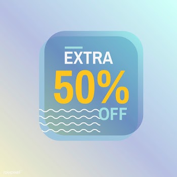 Extra 50% off sale badge vector | Free stock vector - 504933