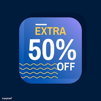 Extra 50% off sale badge vector | Free stock vector - 504952