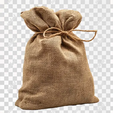 Extra Large Burlap Sack on White Background