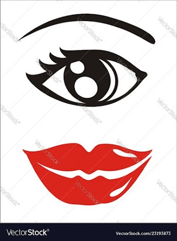 Eye and lips vector image