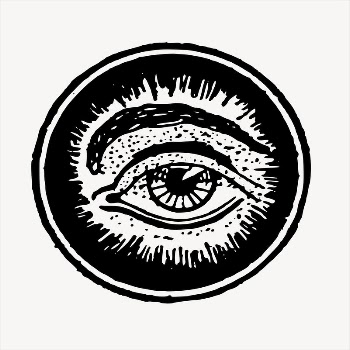Eye badge  clipart, vintage | Free Vector - rawpixel
