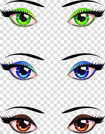 Eye Cartoon , Color lenses, contact lenses, glasses transparent background PNG clipart