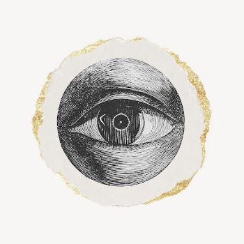Eye etching ephemera drawing, torn | Free Photo Illustration - rawpixel