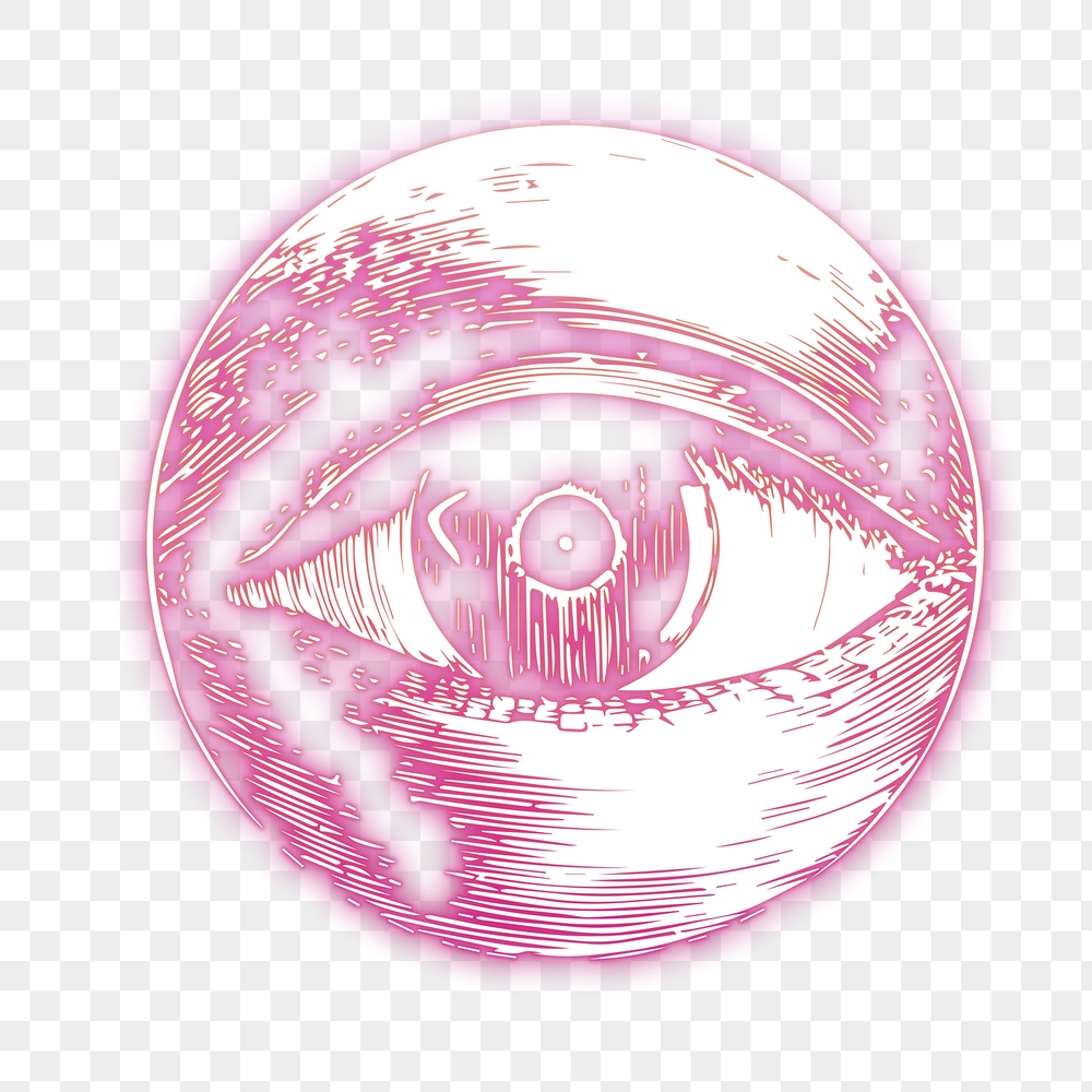 Eye etching png sticker, pink | Free PNG - rawpixel