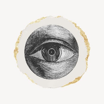 Eye etching ripped paper clipart, | Free Vector Illustration - rawpixel