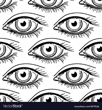 eye eyelashes tattoo seamless pattern