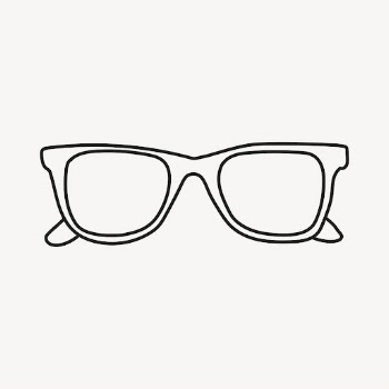 Eye-glasses sticker, accessory doodle line | Free PSD Illustration - rawpixel