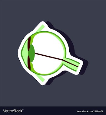 Eye paper sticker on stylish background vector image