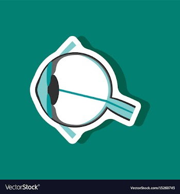Eye paper sticker on stylish background vector image