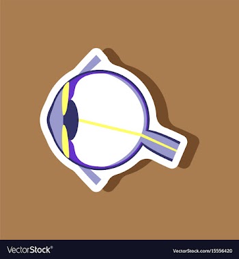 Eye paper sticker on stylish background vector image