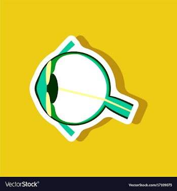 Eye paper sticker on stylish background vector image