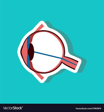 Eye paper sticker on stylish background vector image