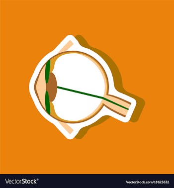 Eye paper sticker on stylish background vector image