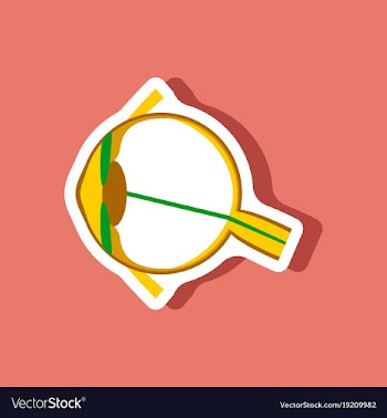 Eye paper sticker on stylish background vector image