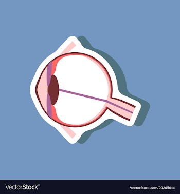 Eye paper sticker on stylish background vector image