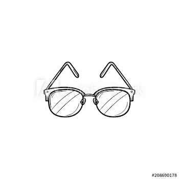 Eyeglasses hand drawn outline doodle icon