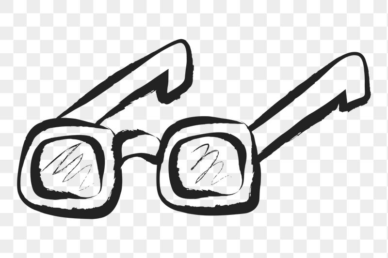 Eyeglasses png sticker, cute doodle | Free PNG Illustration - rawpixel