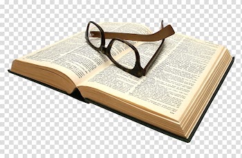 Eyeglasses with black frames illustration, Book Reading, Open Book transparent background PNG clipart