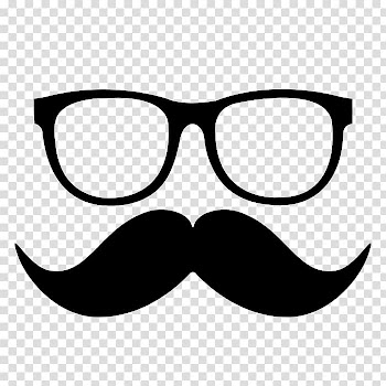 Eyeglasses with black frames illustration, Moustache Hipster Beard , moustache transparent background PNG clipart