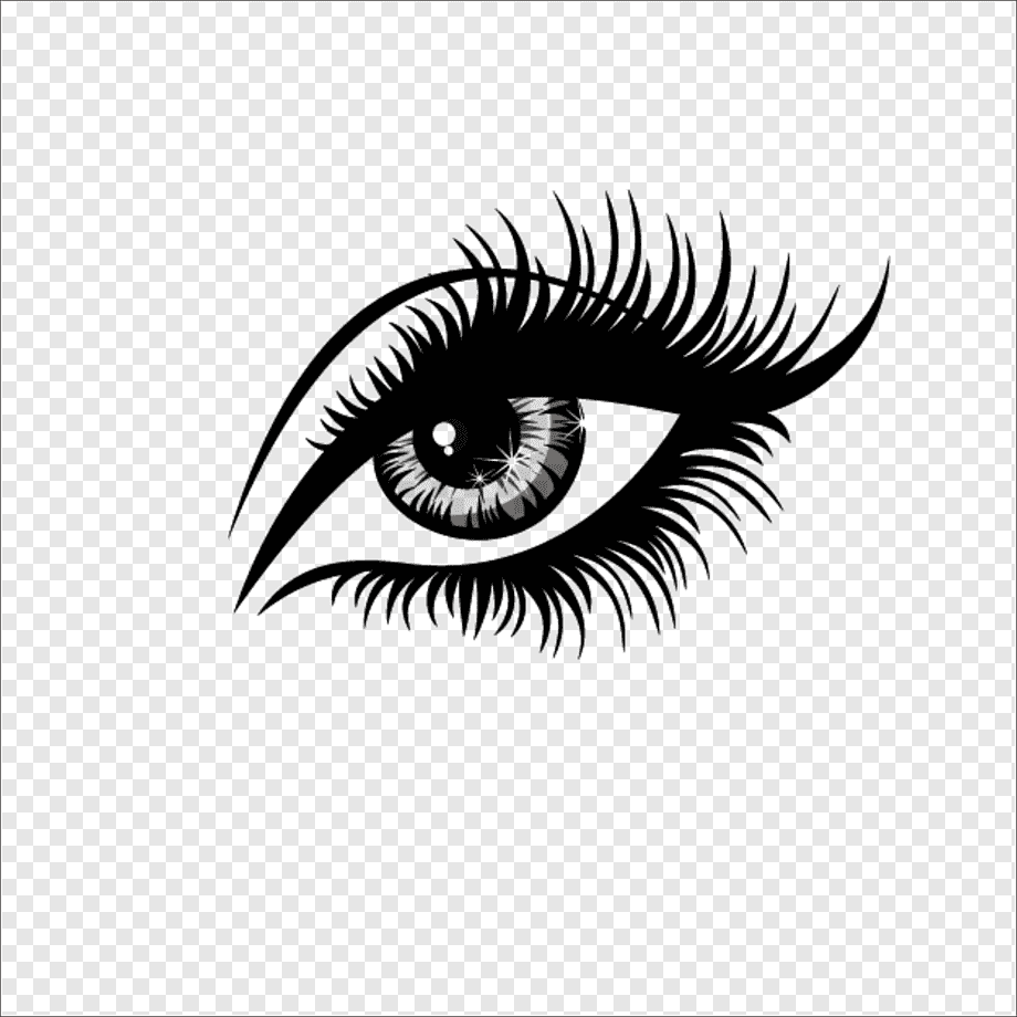 Eyelash extensions Artificial hair integrations, eye, eye illustration, cosmetics, people, monochrome png