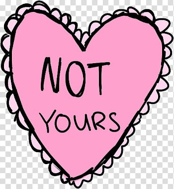 F IminLove, pink not yours heart illustration transparent background PNG clipart