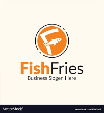 f letter logo fish design concept template