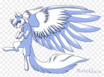 F2u Winged Wolf Base By Mutedbase - Dog With Wings Base