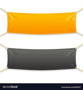  					Fabric Rectangular Horizontal Banner with Ropes vector image														