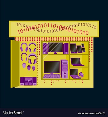 Facade gadgets shop the sale of computers laptops vector image