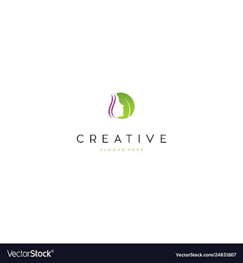 Face beauty leaf ecology creative business logo vector image