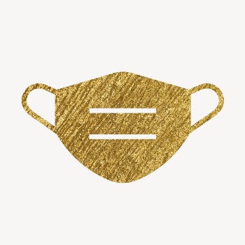 Face mask gold icon, glittery | Free Icons - rawpixel
