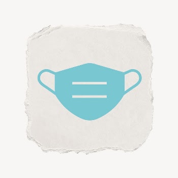 Face mask icon, ripped paper | Free PSD - rawpixel